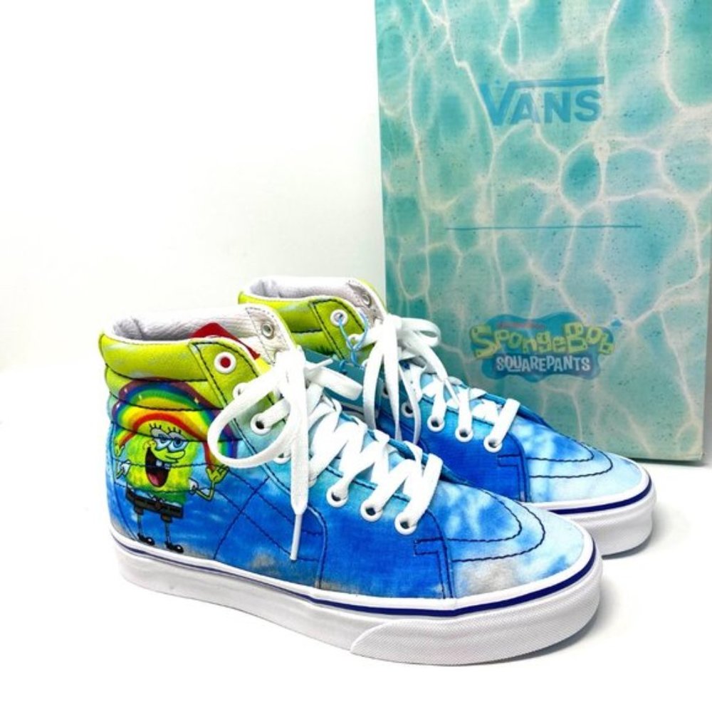 Vans SpongeBob SquarePants Collaboration SK8-Hi Blue Men's High Tops VN0A32QGZAW - Picture 7 of 10